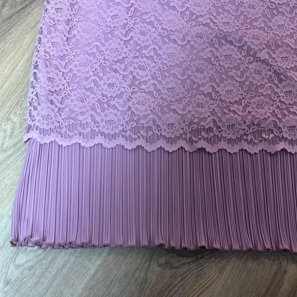 Gorgeous 80s Vintage Shift Lace Pleated Hem Short Sleeve Plus Size Dress 24 - Picture 2 of 8